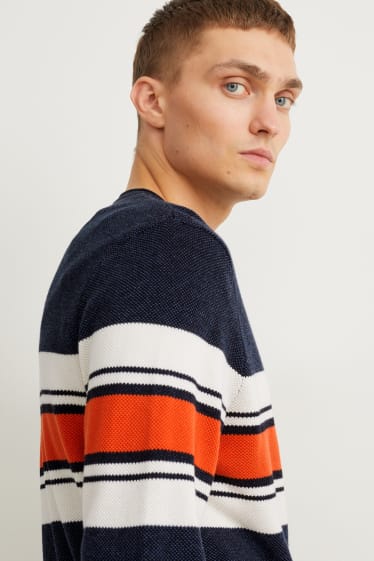 Men - Jumper - dark blue-melange