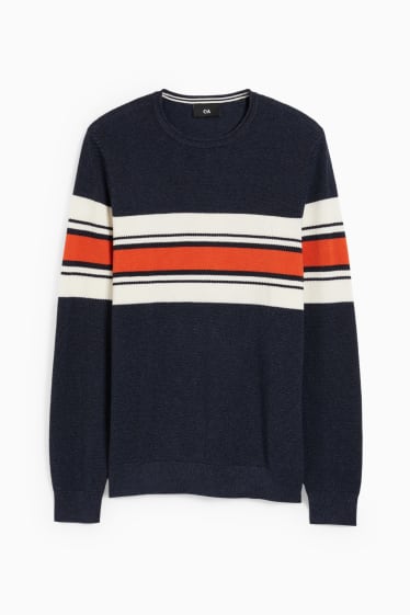 Heren - Trui - donkerblauw-mix