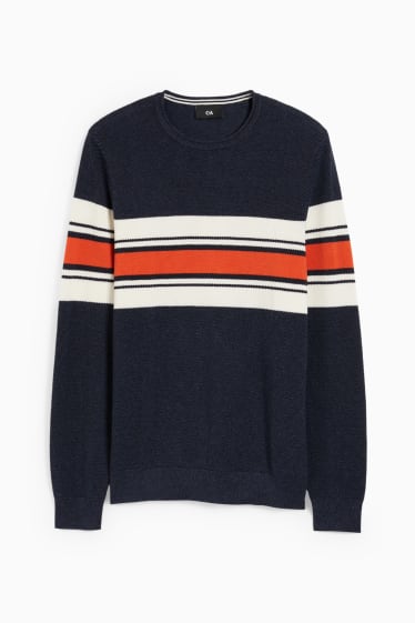 Men - Jumper - dark blue-melange