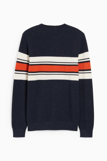 Men - Jumper - dark blue-melange