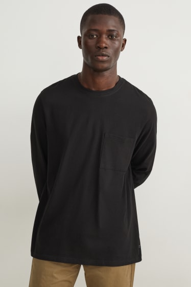 Men - Long sleeve top - black