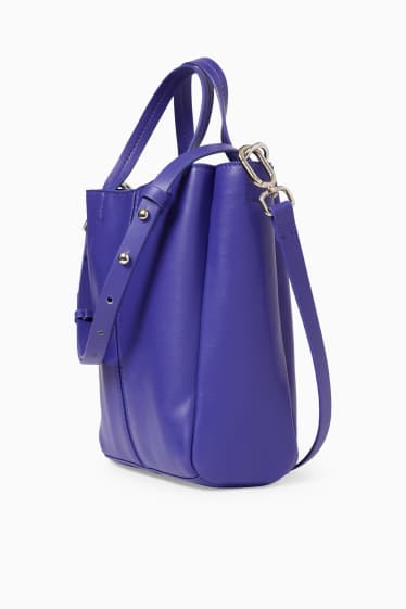 Women - Shoulder bag with detachable bag strap - faux leather  - purple