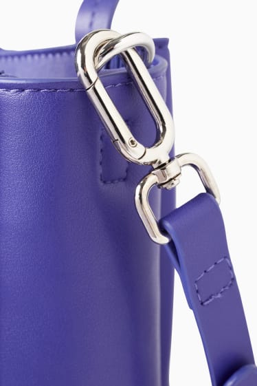 Women - Shoulder bag with detachable bag strap - faux leather  - purple