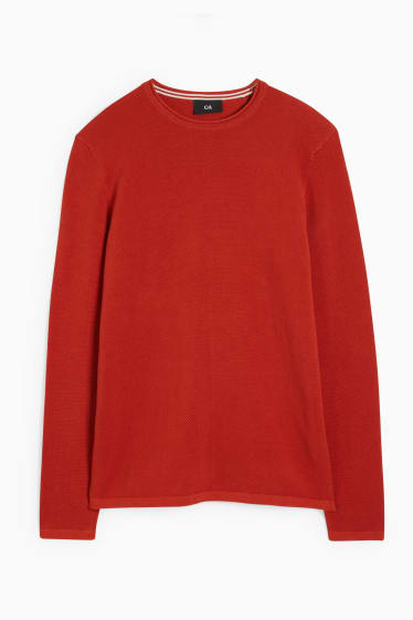 Hommes - Pull - orange foncé