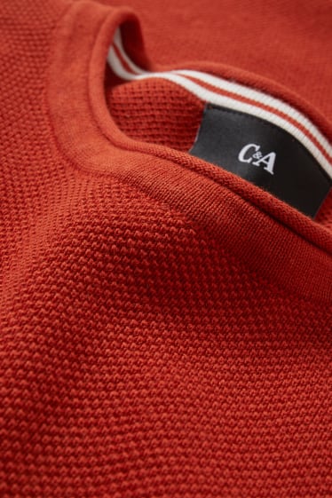 Hommes - Pull - orange foncé
