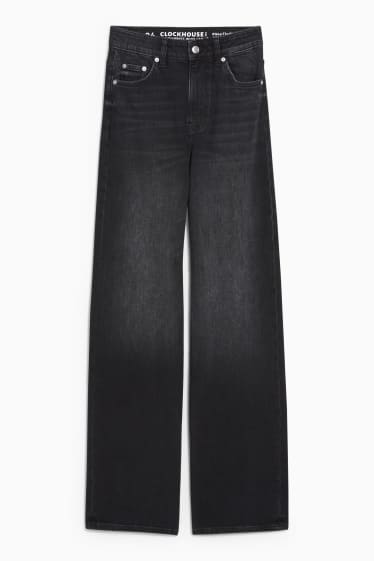 Women - CLOCKHOUSE - wide leg jeans - high waist - black