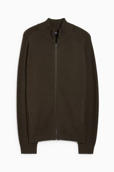Herren - Strickjacke - dunkelgrün