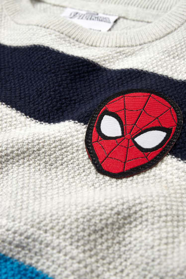 Kinderen - Spider-Man - trui - gestreept - donkerblauw