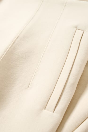 Femmes - Pantalon en toile - high waist - regular fit - beige clair