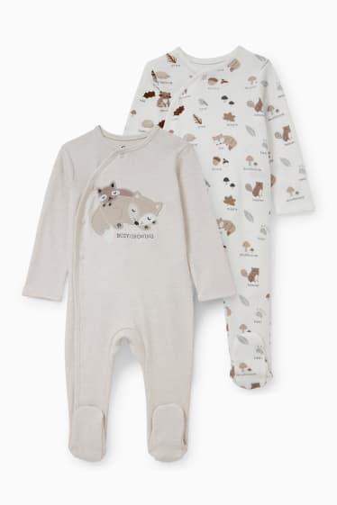 Unisex - Paquet de 2 - pijama per a nadó - beix clar