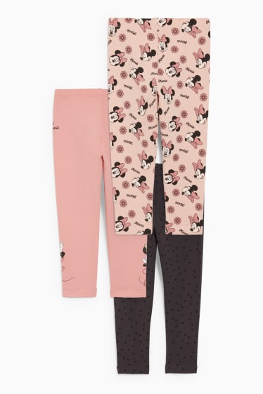 Enfants - Lot de 3 - Minnie Mouse - leggings doublés - rose