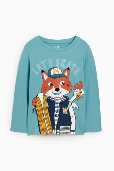 Kinderen: jongens - Longsleeve - turquoise