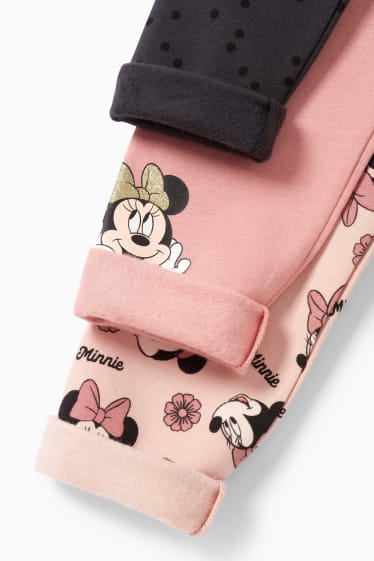 Dzieci - Wielopak, 3 szt. - Myszka Minnie - ciepłe legginsy - jasnoróżowy