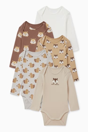 Unisex - Multipack 5er - Baby-Body - beige