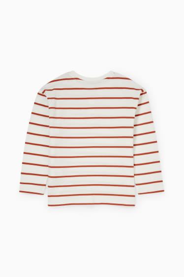 Kinder Jungen - Langarmshirt - gestreift - braun / cremeweiß