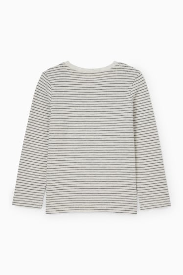 Kinder Jungen - Langarmshirt - gestreift - hellbeige