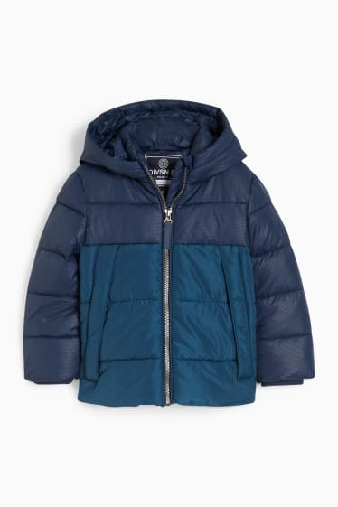 Kinder Buben - Steppjacke mit Kapuze - dunkelblau