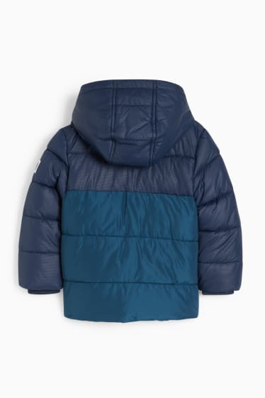 Kinder Buben - Steppjacke mit Kapuze - dunkelblau