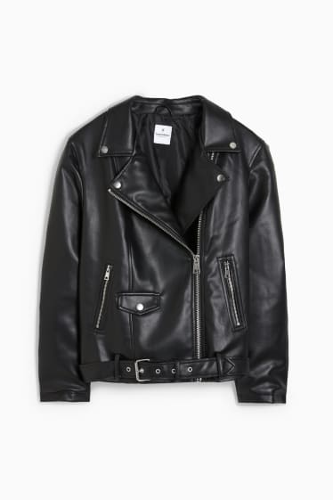 Damen - CLOCKHOUSE - Bikerjacke - Lederimitat - schwarz