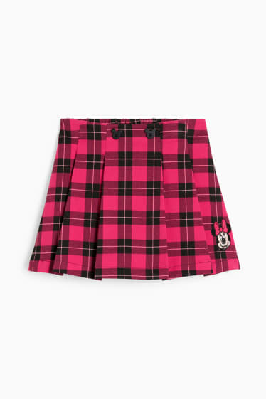 Nena - Minnie Mouse - faldilla - de quadres - fúcsia
