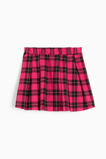 Nena - Minnie Mouse - faldilla - de quadres - fúcsia