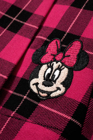 Nena - Minnie Mouse - faldilla - de quadres - fúcsia