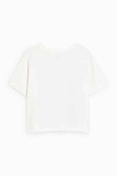 Kinder Mädchen - Lilo & Stitch - Kurzarmshirt - schneeweiss