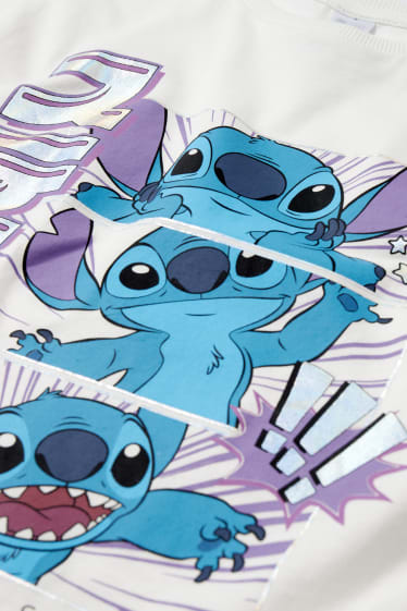 Kinder Mädchen - Lilo & Stitch - Kurzarmshirt - schneeweiss