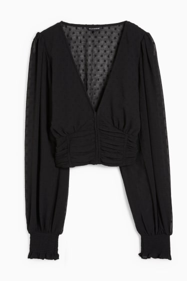 Damen - CLOCKHOUSE - Crop Bluse - schwarz
