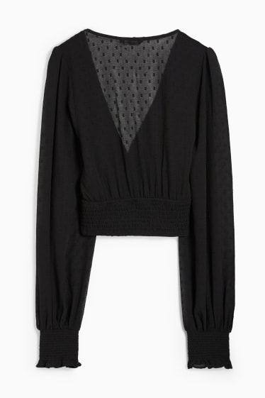 Damen - CLOCKHOUSE - Crop Bluse - schwarz
