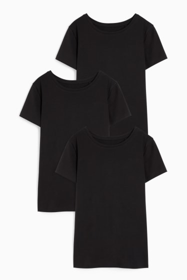 Dámské - Multipack 3 ks - tričko basic - černá