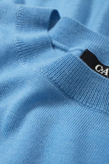 Femmes - Pullover basique en mérinos - bleu