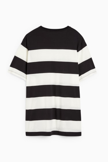 Men - T-shirt - striped - black / white