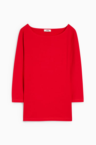 Damen - Langarmshirt - rot