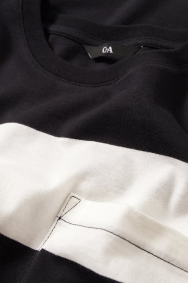 Herren - T-Shirt - gestreift - schwarz / weiss