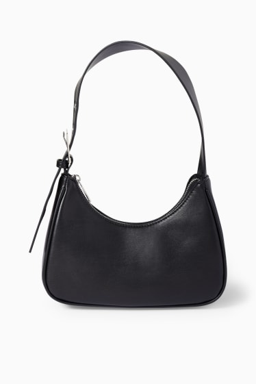 Damen - Schultertasche - Lederimitat - schwarz