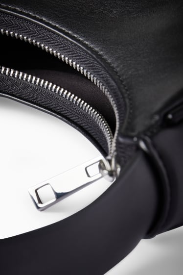 Damen - Schultertasche - Lederimitat - schwarz