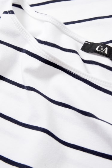 Women - Long sleeve top - striped - white
