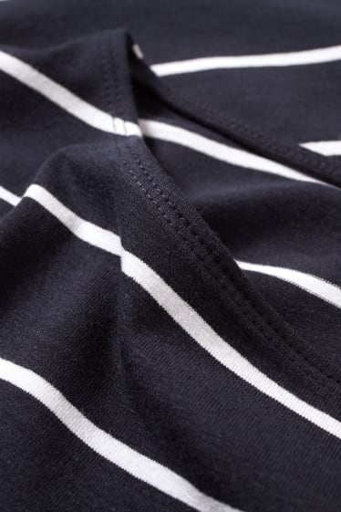 Damen - Langarmshirt - gestreift - dunkelblau