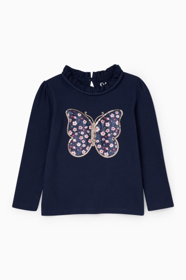 Kinderen: meisjes - Longsleeve - donkerblauw