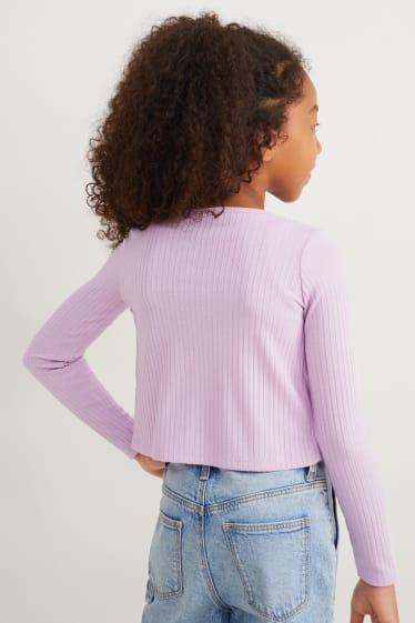 Kinder - Set - Strickjacke und Top - 2 teilig - hellviolett