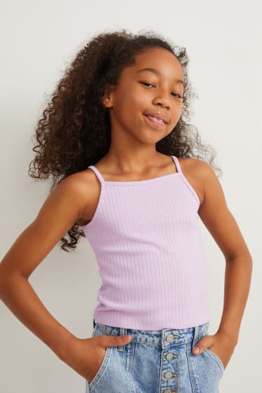 Kinder Mädchen - Set - Strickjacke und Top - 2 teilig - hellviolett