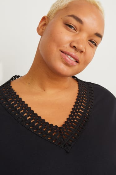 Femmes - Robe avec col en V - noir
