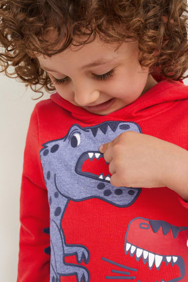 Enfants - Dinosaure - sweat à capuche - rouge