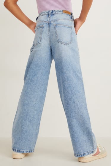 Kinderen - Wide leg jeans - jeanslichtblauw