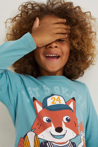 Kinderen: jongens - Longsleeve - turquoise