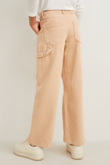 Bambine - Jeans a gamba larga - beige