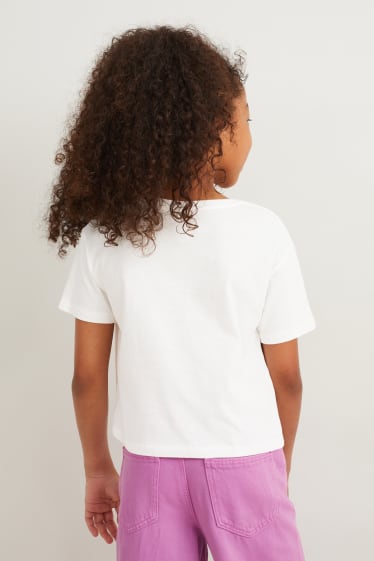 Kinder Mädchen - Lilo & Stitch - Kurzarmshirt - schneeweiss