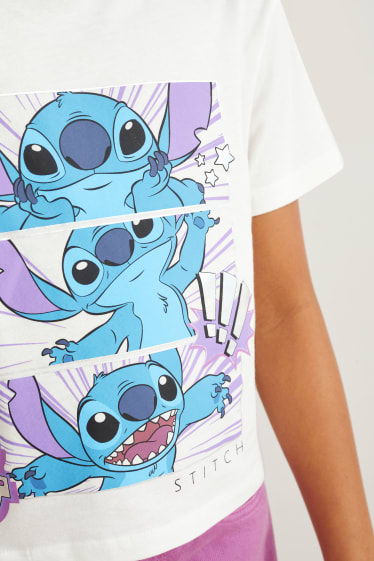 Kinder Mädchen - Lilo & Stitch - Kurzarmshirt - schneeweiss