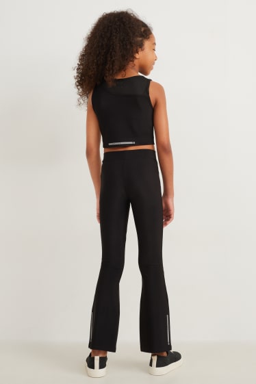Kinder Mädchen - Set - Funktions-Top und -Jersey-Hose - 2 teilig - schwarz